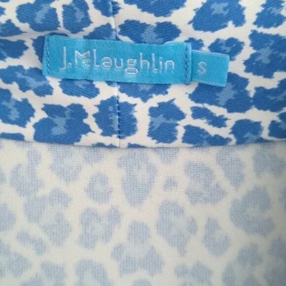 J. McLaughlin Catalina Blue Leopard Print Wrap Dress SZ S - Picture 11 of 11